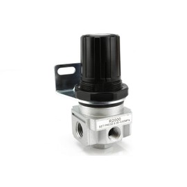 1/4" Industrial Air Compressor Pressure Regulator with Wall Mounting Bracket