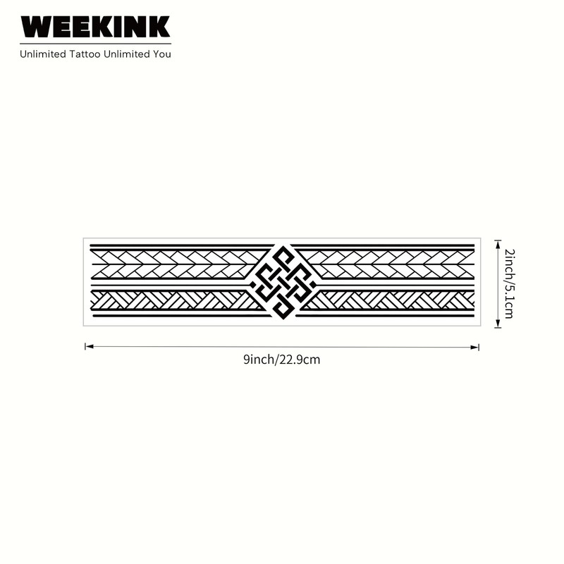 Tribal Semi Permanent Temporary Tattoo Geometric Armband Design