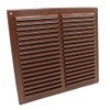 Rytons 9X9 Louvre Ventilation Grille with Flyscreen - Brown
