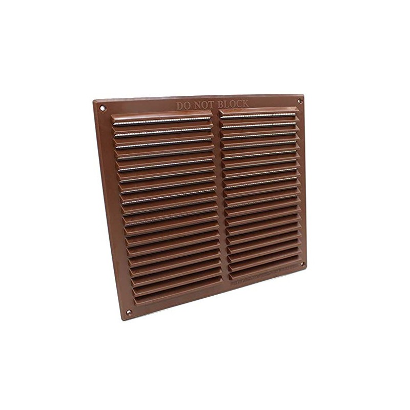 Rytons 9X9 Louvre Ventilation Grille with Flyscreen - Brown