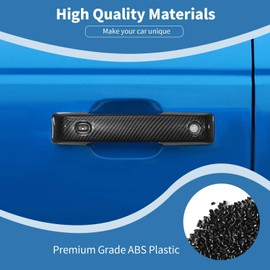 PDKLIN for Bronco Door Handle Cover Trim Carbon Fiber Fit for Ford Bronco 2021 up Carbon Fiber Exterior Accessories 3pcs