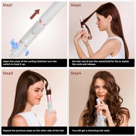 MIni Curling Iron 1 inch，Double Voltage Travel Curling Iron Mini, Hot Tools Curling Irons for Short Hair, Small Curling Wand for Women，60 Min Auto-Off, Portable Curling Wand for Versatile Styling.