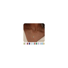 FIOROYAL 14K Gold Plated Birthstone Necklace for Women Girls,Layered Gold Necklace Stack,Dainty Cubic Zirconia Pendant Necklace,Diamond Necklaces Birthstone for December Birthday Gifts Jewellery