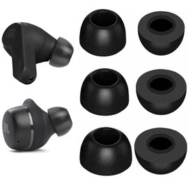 A-Pcas 214B3P Memory Foam Eartips Memory Foam Eartips for JBL WAVE BUDS Earphones LIVE PRO 2 Earphones Fit in the Case Noise Isolating Earpiece for XM5 [S/M/L 3 Pairs Black]