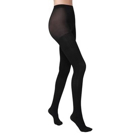 HUE Women's Fashion Tights with Control Top, Black Cable, Medium-Large