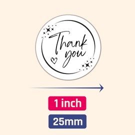 700 Pieces, 25mm - Thank You Stickers Labels for Small Business, Order Packaging