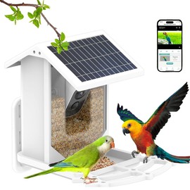 Kcelarec Smart Bird Feeder with Camera,Wild Bird Feeders Watching for Outside, Smart Bird House with AI Identify Bird Species,Smart Bird Feeder with 1080P HD Camera