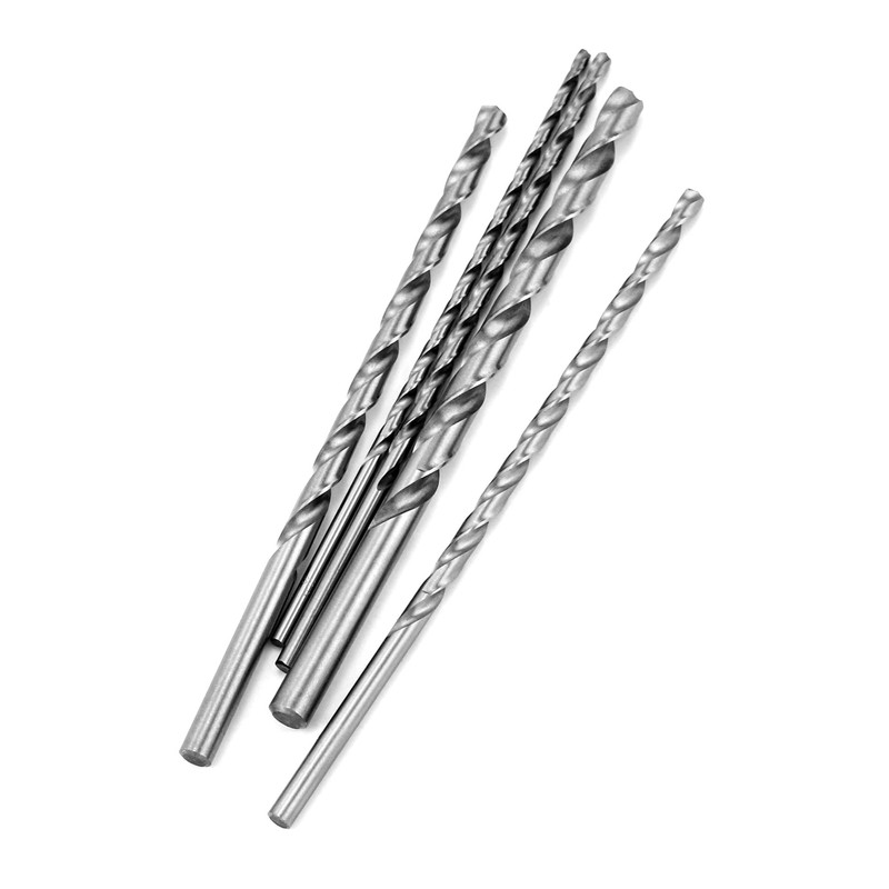 QWORK® 5 Piece Twist Drill Bit Set, 200 mm HSS