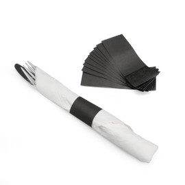 Huron Paper Napkin Bands, Self-Sealing Ring, 1 1/2" x 4 1/4" Black (20000 pcs)