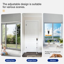 WINSOON Sliding Door Security Bar, Heavy Duty Adjustable Door Security Bar for Sliding Glass Door Patio Door Home Apartment Travel Hotel - (1 Pack,White)