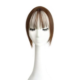 Xyndragh Hair Toppers for Women Synthetic Hair, 360° 3D Cover Wispy Bangs Hair Pieces, Hair Toppers for Women with Thinning Hair Pieces (Light Brown)