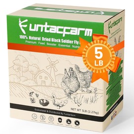 Funtacfarm Dried Worms Black Solider Fly Larvae 5LB, Superior to Mealworms Chicken Treat, 86x Calcium Than Meal Worms, 100% Non-GMO Organic Chicken Feed