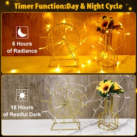 cshare String Lights Outdoor Waterproof 9.8ft 30 LED, Warm White Fairy Lights Battery Operated with Timer Clear Wire for Indoor & Outdoor Decorations Garland Party Garden