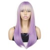 Onemily 20 Inch/50 cm Long Layered With Bangs Straight Synthetic