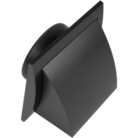 HVAC OV Anthracite ABS Plastic Exhaust Vent Hood with Flap - 4 Inch Fit - For Bathroom, Kitchen, Laundrie and Garage Ventilation Systems, 4'' with Hood