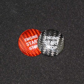 AIRSPEED Carbon Fiber Car Engine Start Button Sticker for Toyota 86 Corolla Avalon Crown Vios Rav4 C-HR Alphard Camry Highlander (Red)