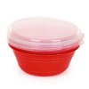 Mintra Home Plastic Bowls with Covers 4/PK (Red)
