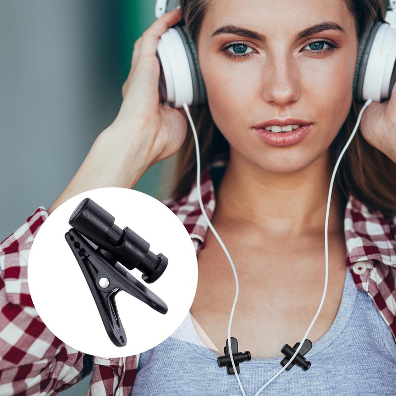 VARMDUKKE 2 Pack Headphone Clips for Earphone Wire, 360 Degree