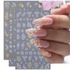 8 Sheets Flower Nail Stickers 3D Self-Adhesive Floral Nail Art