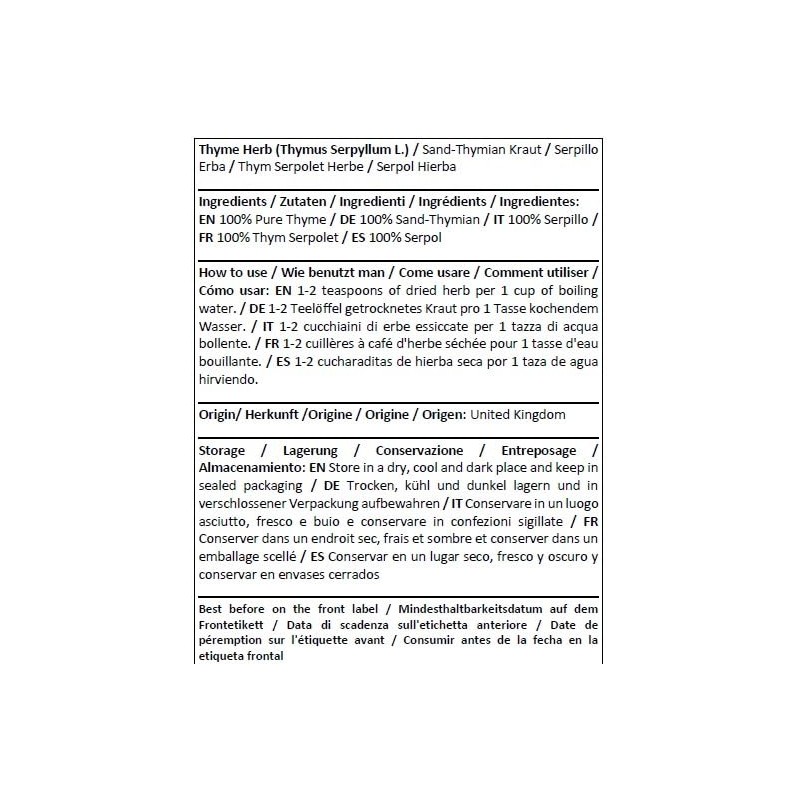 Herba Organica Thyme Herb - Thymus Serpyllum L - Herbal
