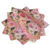 S4Sassy Pink Stripe & Ranunculus Floral Cotton Napkin Printed Everyday