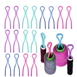OTKARXUS Bobbin Thread Holders, 50 Pieces Mixed Colorful Bobbin Holder Clips, Thread Spool Holder, Plastic Bobbin Clips, Clamps for Embroidery, Quilting, Thread Spool Organization
