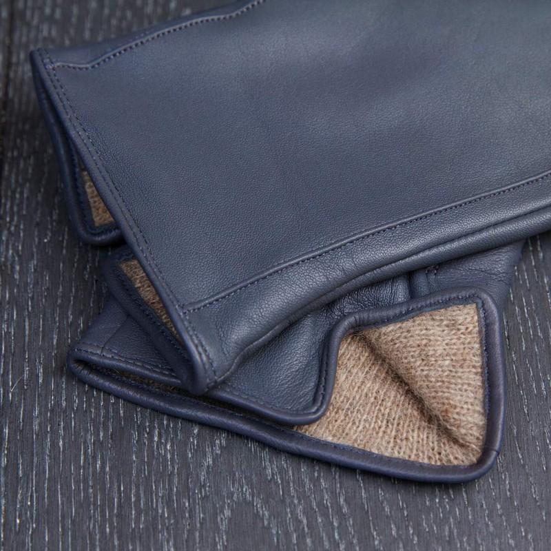Downholme Classic Leather Gloves with Cashmere Lining - For Women,