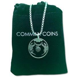 1999 Georgia Cut Coin Necklace US National Peach State Quarter American Jewelry Art