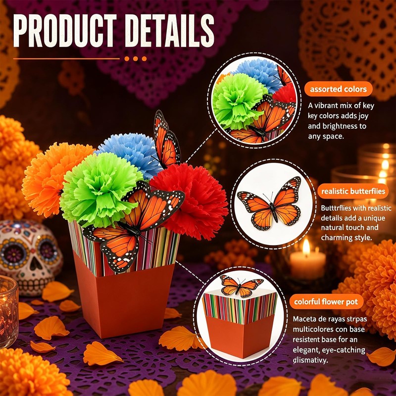 42 Pcs Mexican Table Decorations Fiesta Centerpieces for Day of