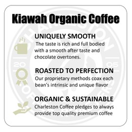 Charleston Coffee Roasters | Specialty Organic Ground Coffee | Hand Picked, Premium Slow Roast (Kiawah, Dark Roast) 12oz