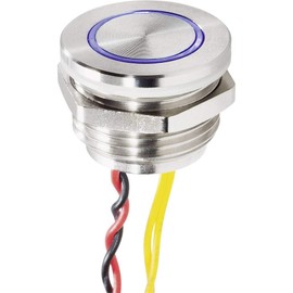 Renkforce RF-4707818 Bell Push Button with Piezo Single Stainless Steel Blue 24 V/0.3 A