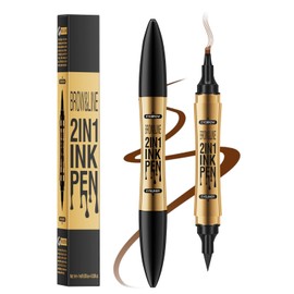 GGUP 2 in 1 Eyebrow Pencil, 2024 New Upgrade 3D Microblading Eyebrow Tattoo Pencil 4 Fork Tips with Eyeliner, Multifunction Dual Head Microblading Eyebrow Pencil Waterproof Eye Makeup Tools