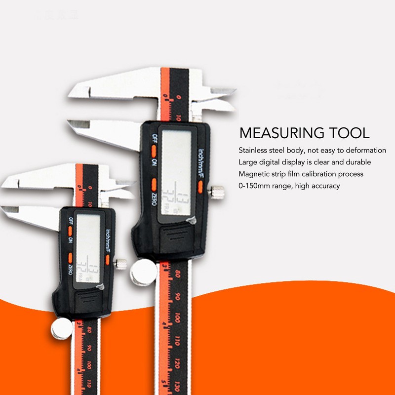 Electronic Vernier Caliper Stainless Steel 0‑150mm LCD Screen Digital Caliper