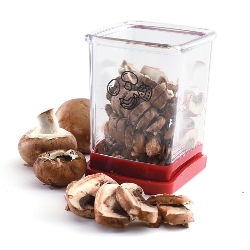 Norpro Speed Slicer with Push Plate, Red, 3"L x 3"W