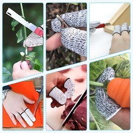 Pack of 12 Finger Guards, Cut-Resistant Finger Beds, Reusable Thumb Protection, Fingertip Protection, Non-Slip Finger Protectors, Breathable Finger Cots for Work, Kitchen, Garden, Sculpture