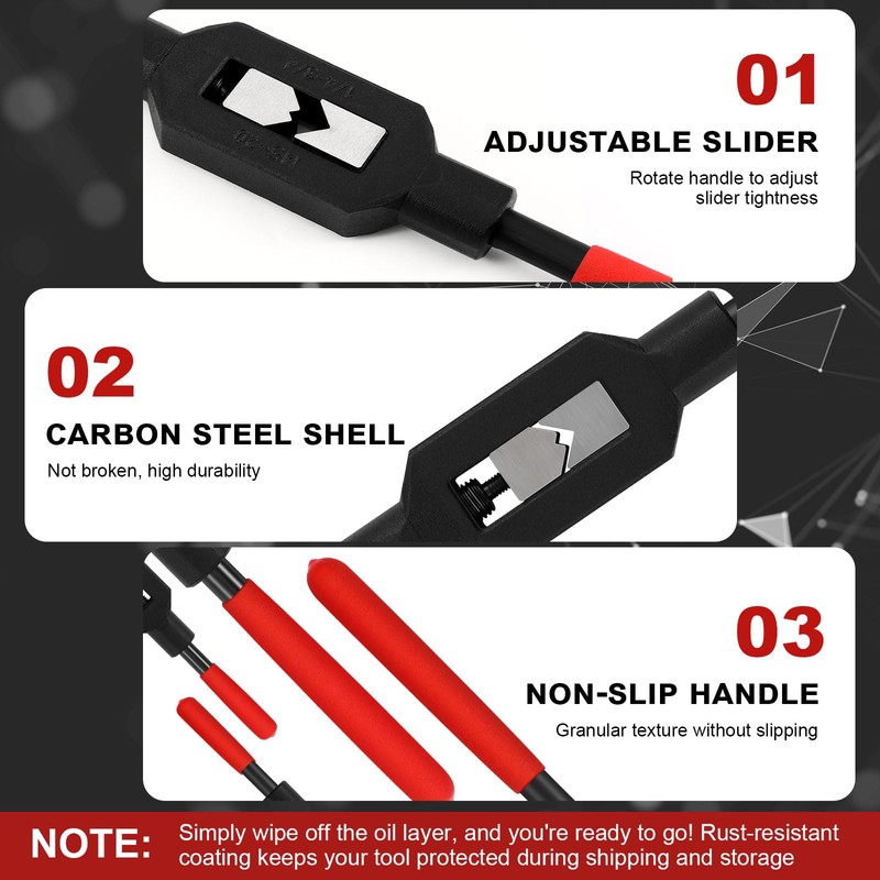 WILLBOND 2 Pcs Adjustable Tap Wrench Handle Tool Ratcheting for