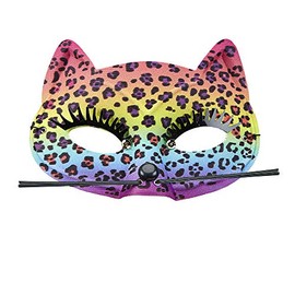 Widmann 03648 Leopard Mask with Moustache and Eyelashes, Multicoloured, Standard Size