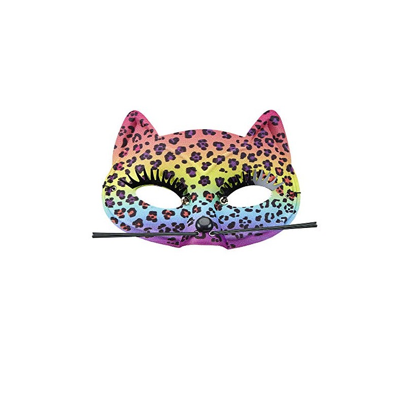 Widmann 03648 Leopard Mask with Moustache and Eyelashes, Multicoloured, Standard