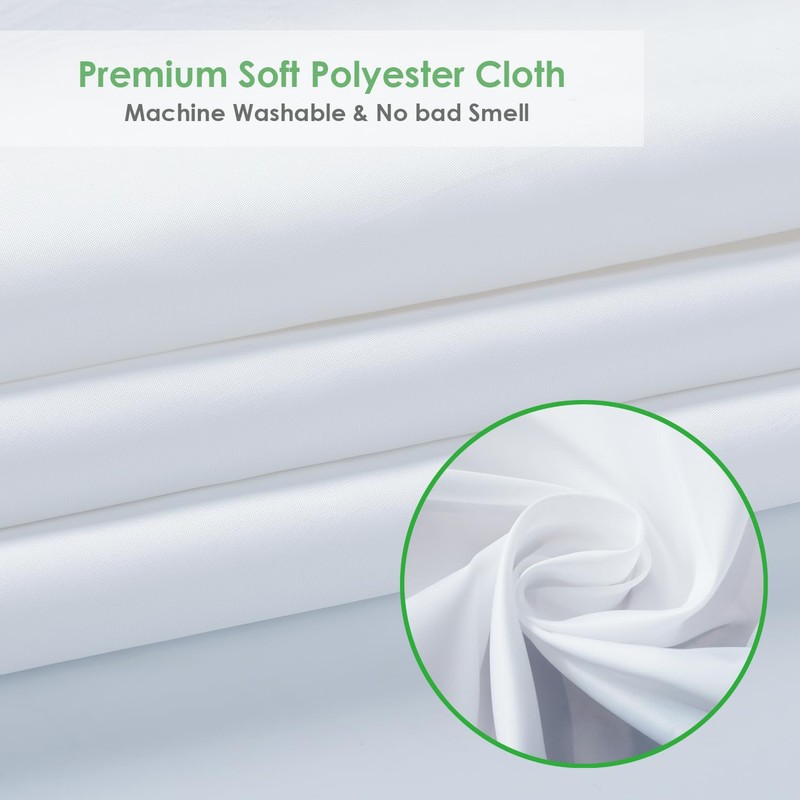 WellColor White Shower Curtain Liner 72 x 74 Inches Long,