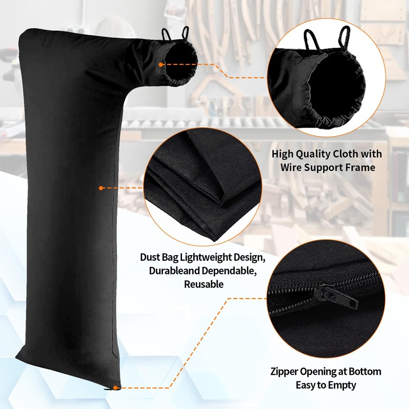 Table Saw Dust Collector Bag Compatible for Bosch/Dewalt/Ryobi/Craftsman/RIGID/Metabo/Kobalt/Skilsaw/Delta (10" Tablesaws
