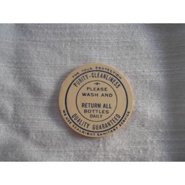 Vintage Milk Bottle Cap Cardboard Insert Wash & Return Bottles Daily