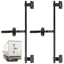 QWORK 36" Trailer Swing Door Hinged Cam Bar Lock for Enclosed Trailer Door Latch, RV Hauler Fold Down Door, Black, 2 Pack