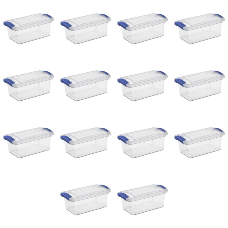 Sterilite (3 pack) 7 Quart Latch Box, Clear Plastic Storage