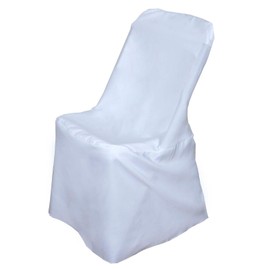 TABLECLOTHSFACTORY White Lifetime Folding Chair Cover-Pack of 5