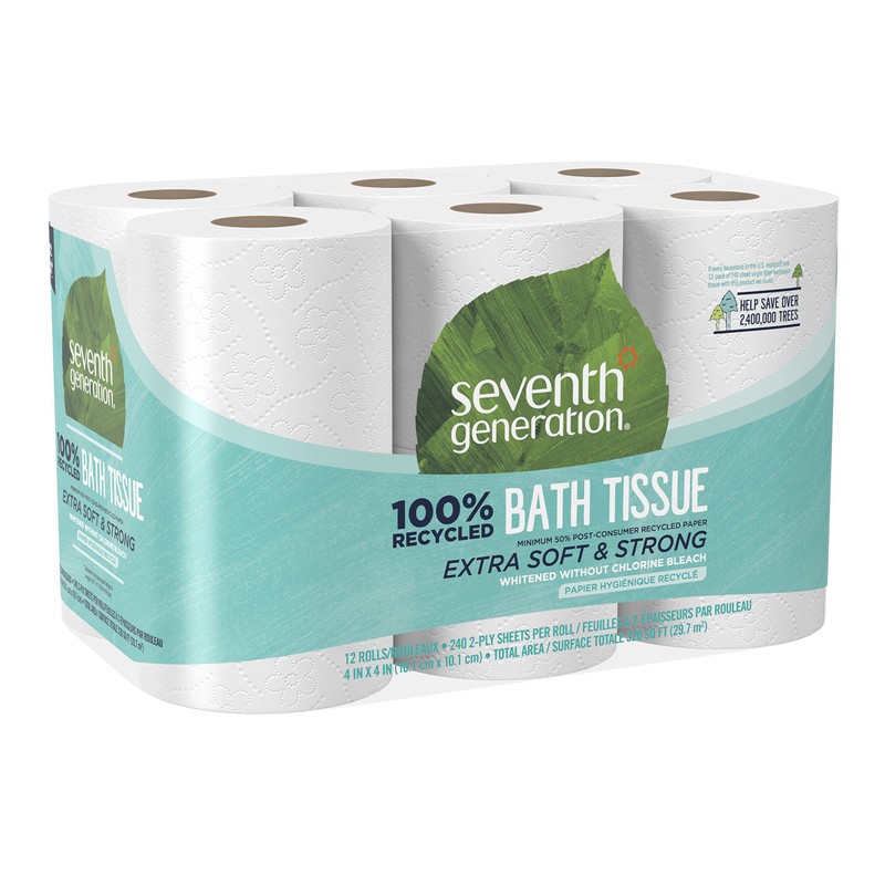 Seventh Generation Toilet Paper, Bath Tissue, 100% Recycled Paper, (Packaging