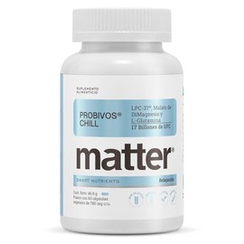 MATTER SMART NUTRIENTS - Probivos Chill - L-Glutamina, LPC-37, Malato de DiMagnesio - Cpsulas Vegetales para estrs y estado de animo - 60 Cpsulas     