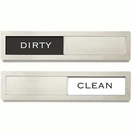 YEWGARB Dishwasher Magnet Clean Dirty Sign, Premium Stainless Steel Black and White Non-Scratch/Kitchen Decor/Easy to Read & Slide/Strong Magnet Clean Dirty Magnet for Dishwasher (Black White)
