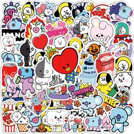 50 PCS Stickers for BTS Water Bottle,Kpop Stickers Vinyl Waterproof Stickers for Laptop,Bumper,Skateboard,Water Bottles,Computer,Phone,Stickers for Kids Teens Adult