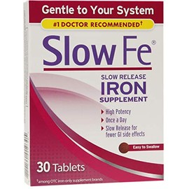 Slow Fe Slow Release Iron, Tablets 30 ea (Pack of 6)