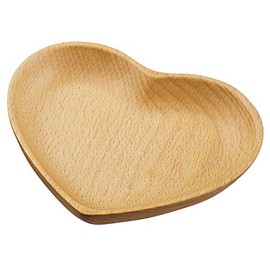 Alphax 902539 Small Plate, Wood Grain 5.3 x 4.5 x 0.8 inches (13.5 x 11.5 x 2 cm), Beech Heart Plate, Medium